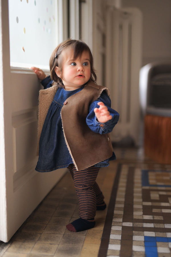KATJA FAUX FUR vest - brown