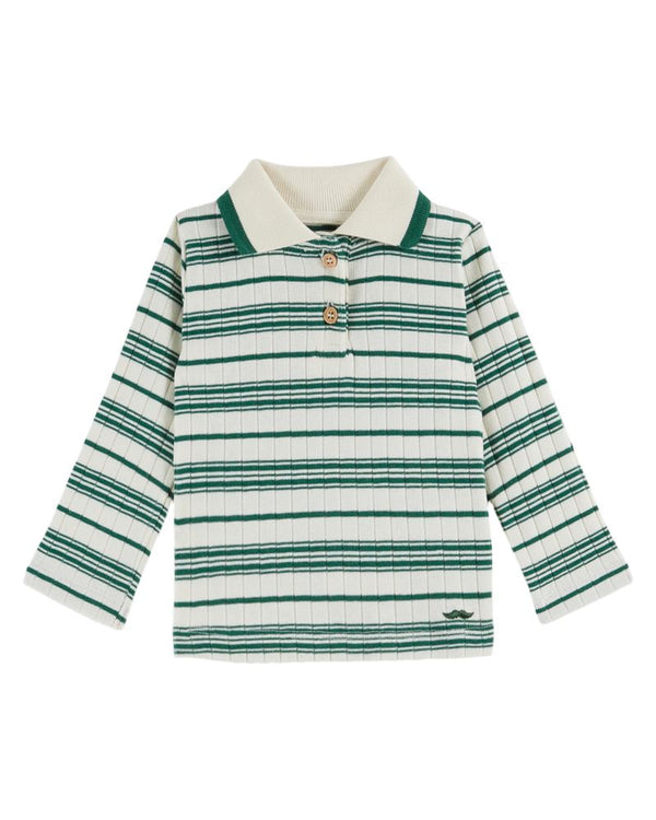 STRIPED RIB POLO AC139 - KIWI