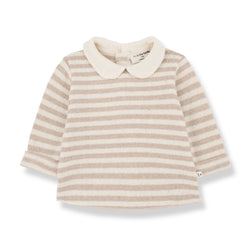 ALIZEE SOFT STRIPED FLEECE blouse - nude