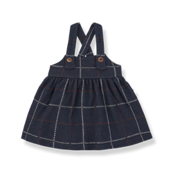 NINA BIG CHECK FLEECE overall skirt - dark-blue