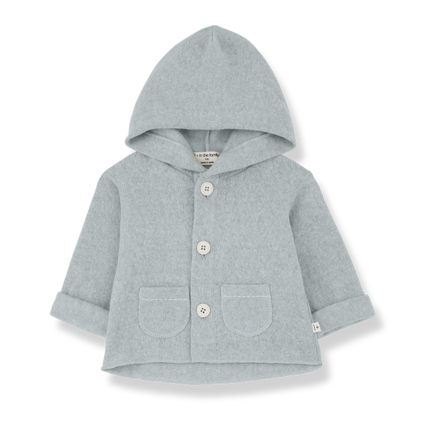 FRED SOFT PLAIN FLEECE hooded jacket - nuvola (light blue)