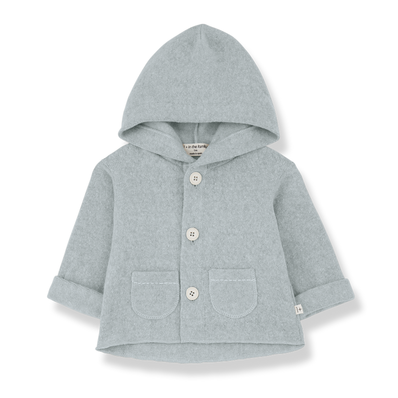 FRED SOFT PLAIN FLEECE hooded jacket - nuvola (light blue)