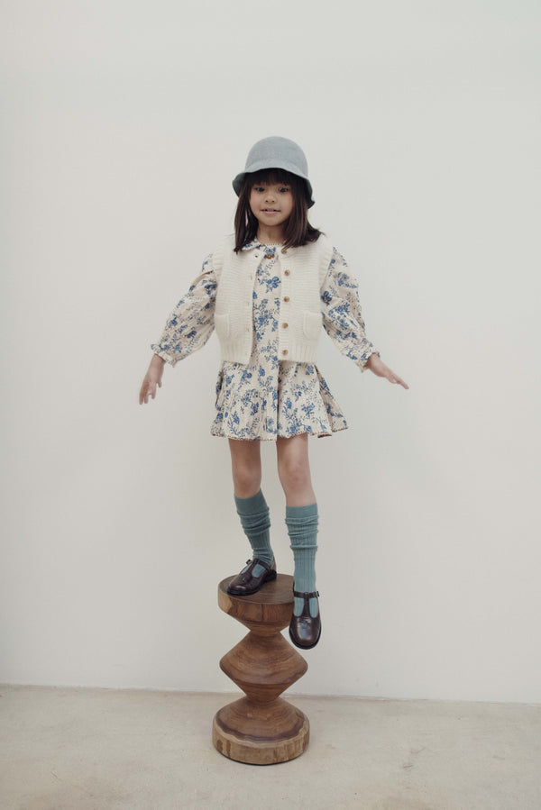 SMOCKED ORCHID BLEU DRESS AC071 - ORCHID BLEU