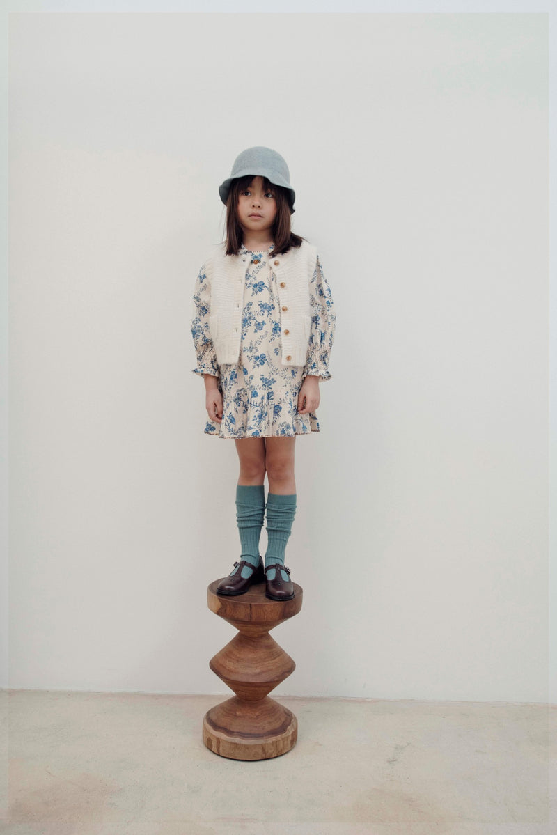 SMOCKED ORCHID BLEU DRESS AC071 - ORCHID BLEU