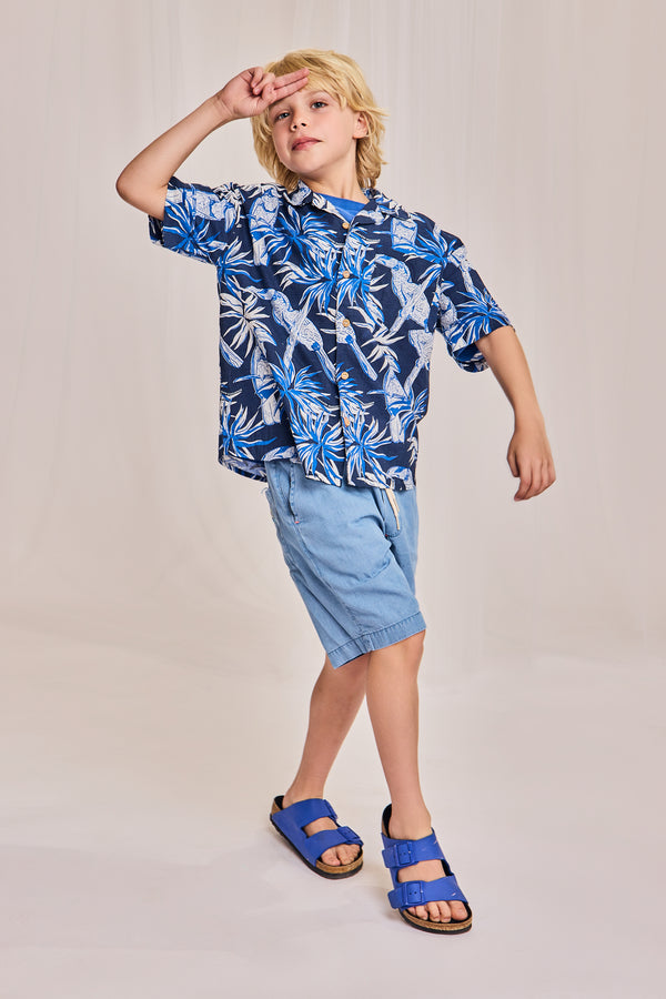 hawaiian kalahari shirt 000725 - mid blue