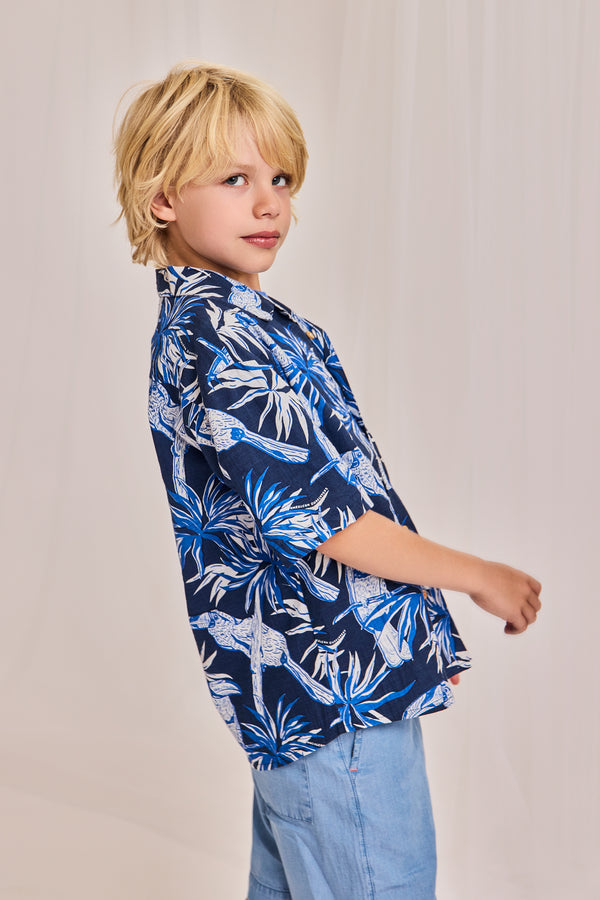 hawaiian kalahari shirt 000725 - mid blue