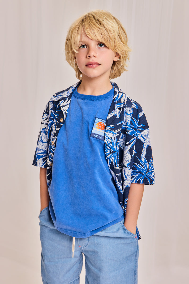 silas t-shirt sunset SW 000707 - bright blue