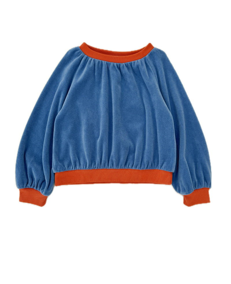 25111 Soft Velour Sweatshirt - Blue Red
