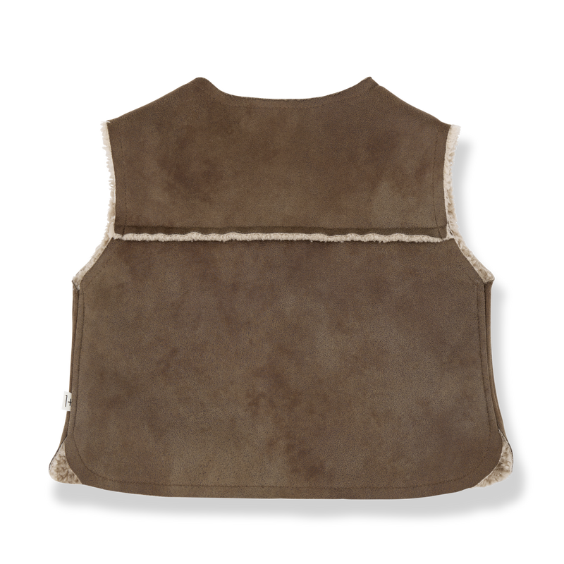KATJA FAUX FUR vest - brown