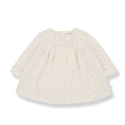 CLAIRE SOFT PRINTED FLEECE dress - ecru