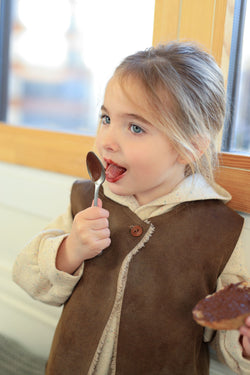 KATJA FAUX FUR vest - brown