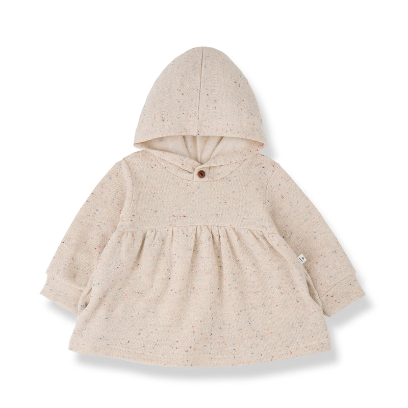 EMMA BOTONATO FLEECE dress - rice