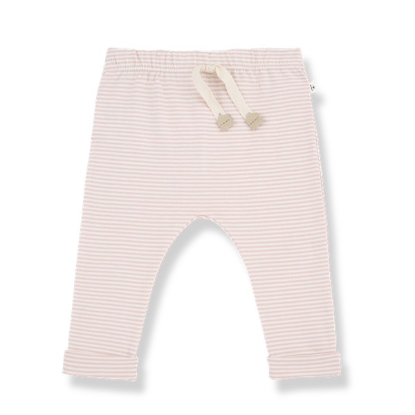 HUGO STRIPED ORGANIC JERSEY pants - nude