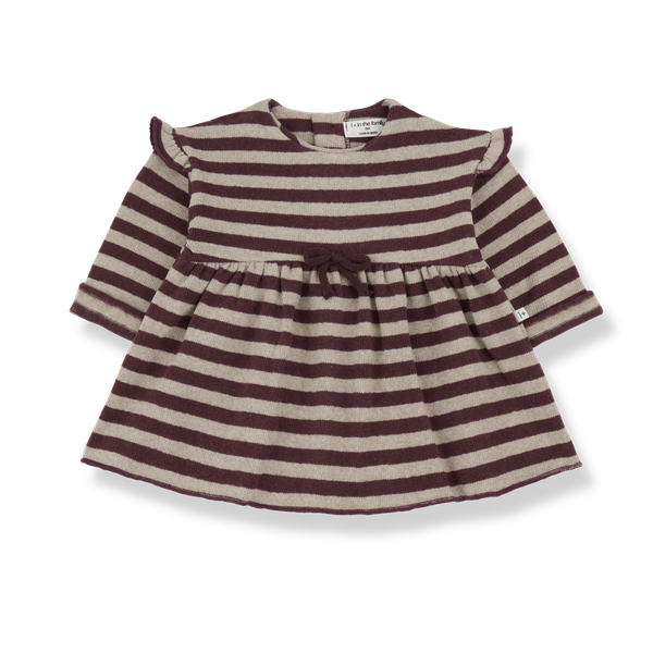 THEA SOFT MEDIUM STRIPE FLEECE dress - melanzana