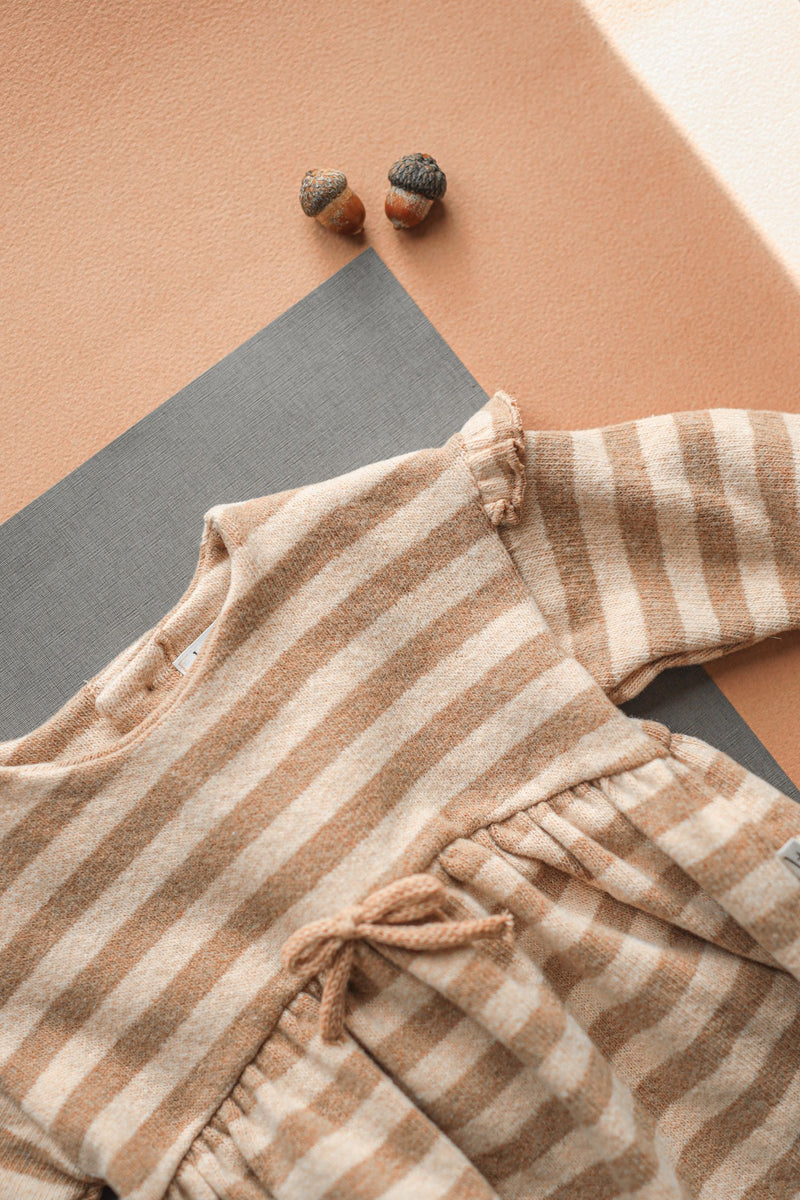 THEA SOFT MEDIUM STRIPE FLEECE dress - nude (light pink)