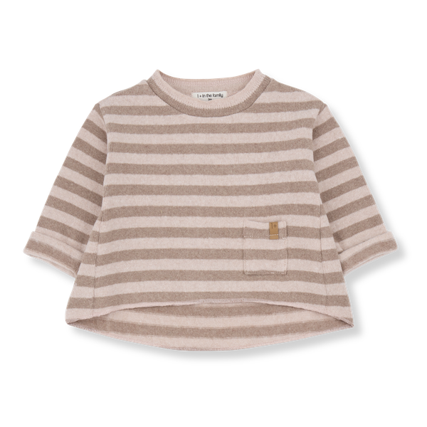 PETRA SOFT MEDIUM STRIPE FLEECE girly sweater - nude (light pink)