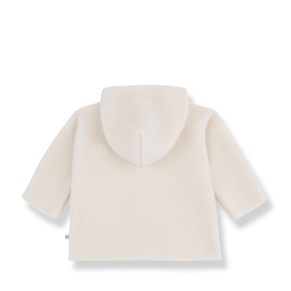 AYALA BAMBOO POLAR hooded jacket - ecru