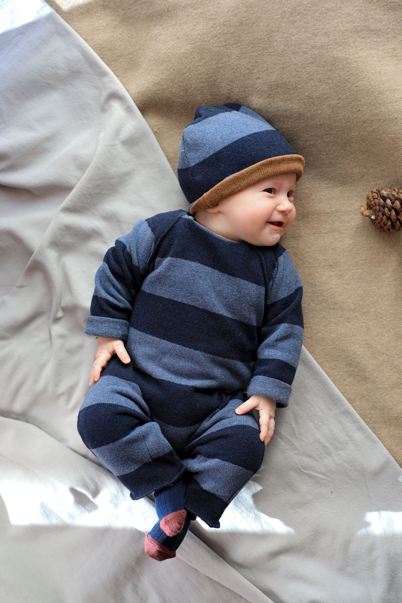 WOLFGANG SOFT WIDE STRIPE FLEECE jumpsuit - denim