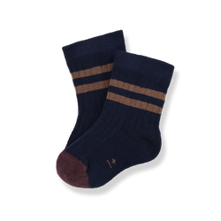 SOREN ribbed plain socks - dark-blue