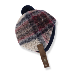 ERIK CHECK FURRY beanie - dark-blue
