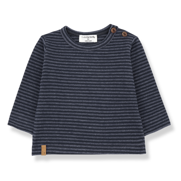 OLAF STRIPED JERSEY l.sleeve t-shirt - denim