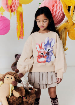 YCON GIRLS SWEAT WITH PRINT - BUNNY BARLEY
