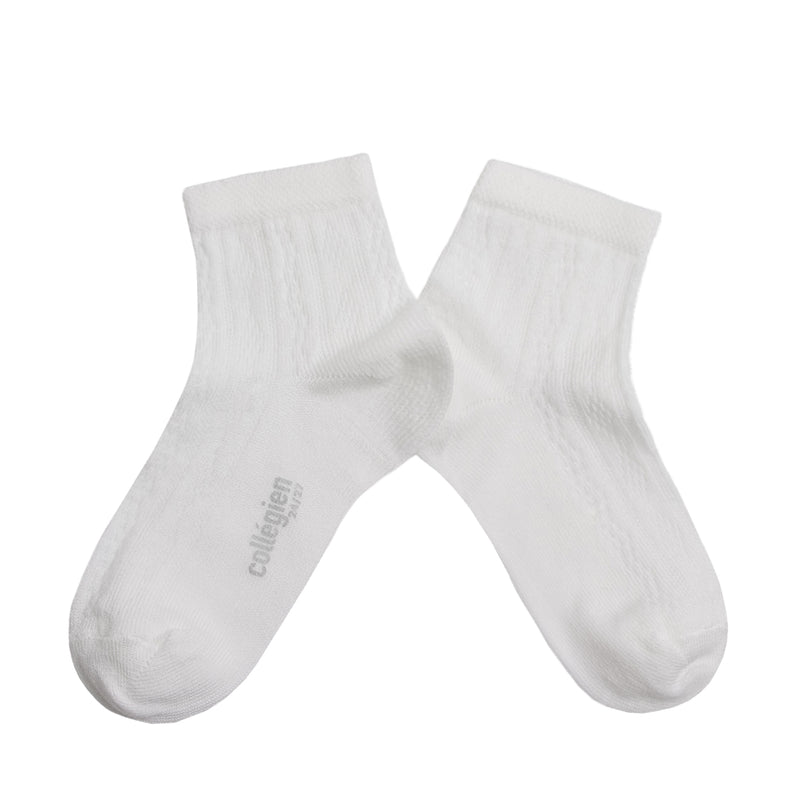 Antoinette - Lightweight Pointelle Socks - 908 - Blanc Neige