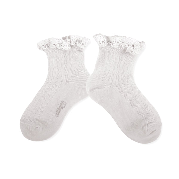 Annette - Lightweight Pointelle Ankle Socks 908