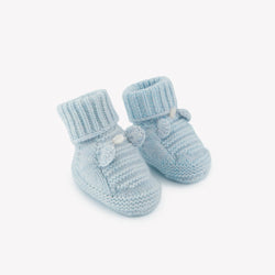 PREMIER TROUSSEAU GARCON CHAUSSONS2 - Bleu Céleste chiné (CB89010)