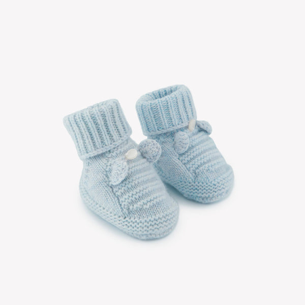 PREMIER TROUSSEAU GARCON CHAUSSONS2 - Bleu Céleste chiné (CB89010)