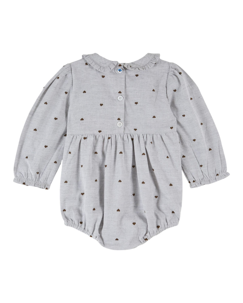 HEART SMOCKED BABY ROMPER AC205 - COEUR