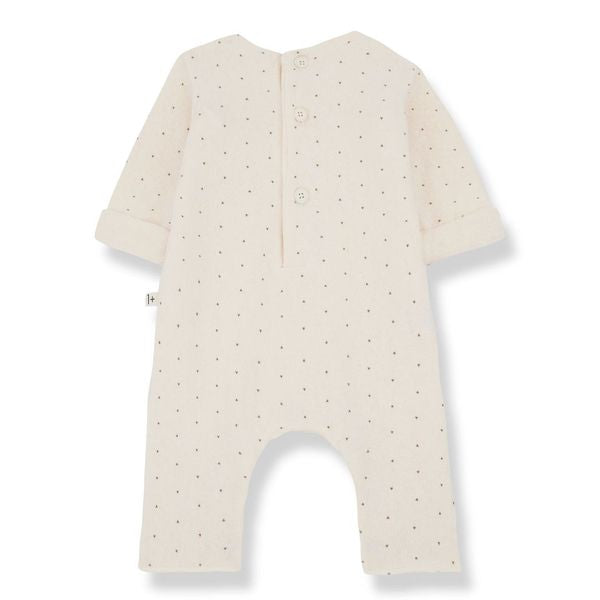 MARGOT SOFT PRINTED FLEECE jumpsuit - ecru