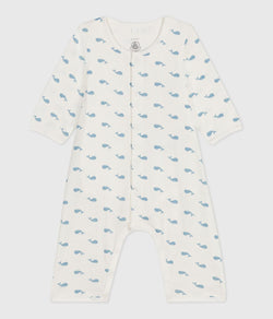A0E0L Footless Sleepsuit - MARSHMALLOW/ ADRIATIC