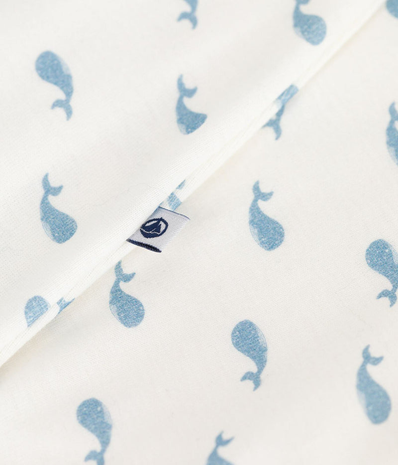 A0E0L Footless Sleepsuit - MARSHMALLOW/ ADRIATIC