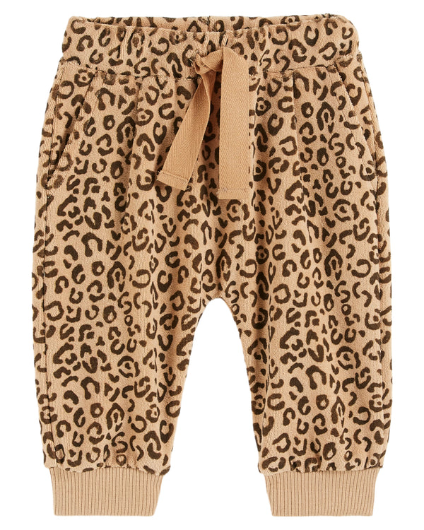 PRINTED TERRY JOGGER - LEOPARD