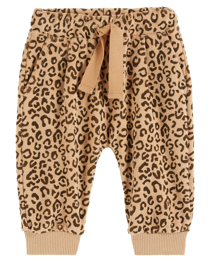 PRINTED TERRY JOGGER - LEOPARD