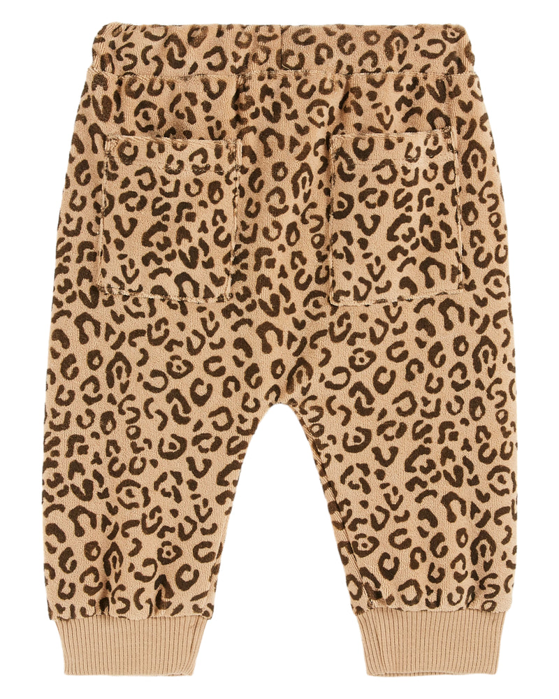 PRINTED TERRY JOGGER - LEOPARD