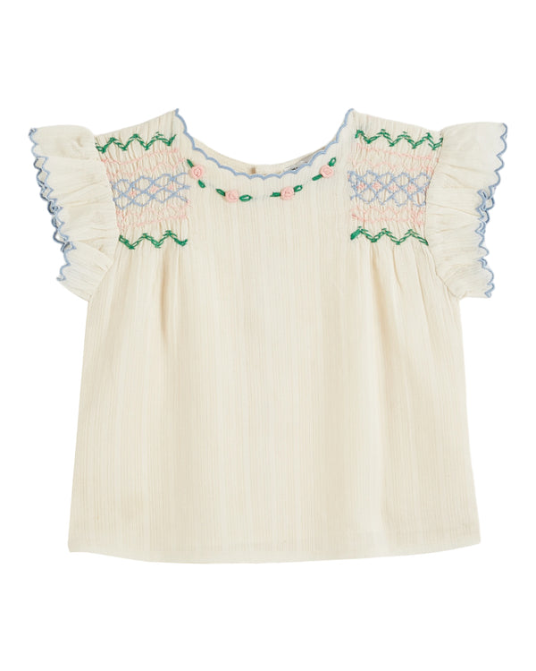 HAND EMBROIDERED BLOUSE - ECRU
