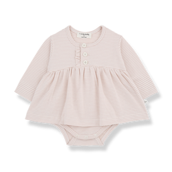 IDA STRIPED ORGANIC JERSEY dress w/body - nude