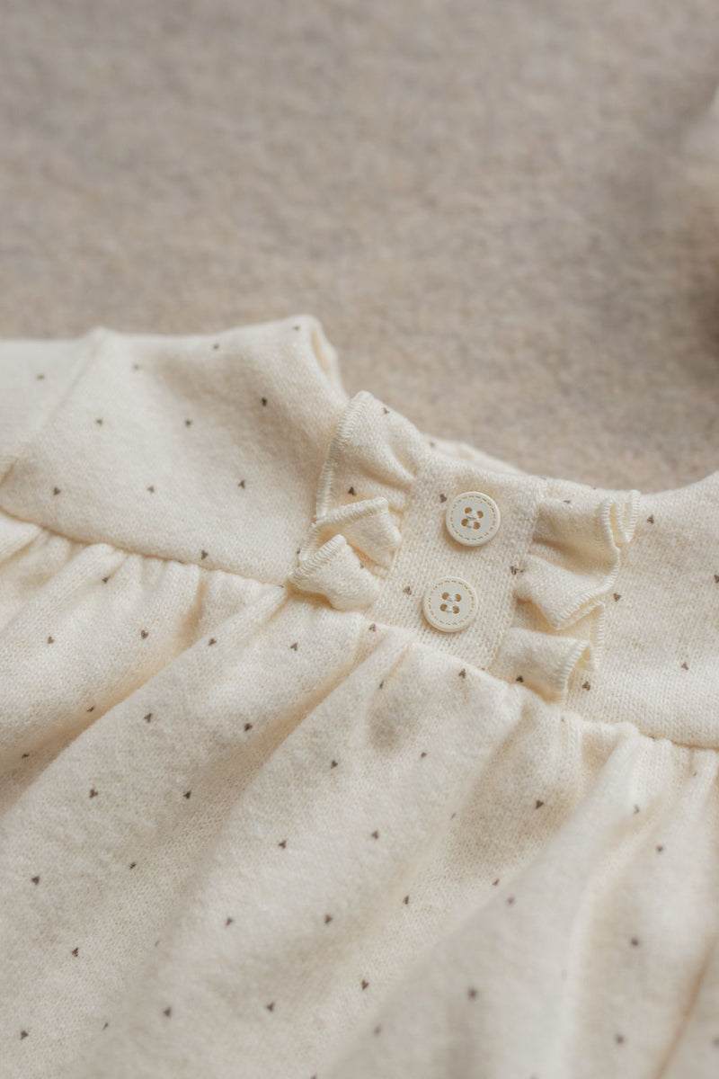 CLAIRE SOFT PRINTED FLEECE dress - ecru