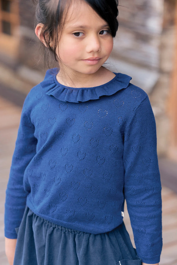 MILOU Hearts Sweater - BLEU BRUT BB17042
