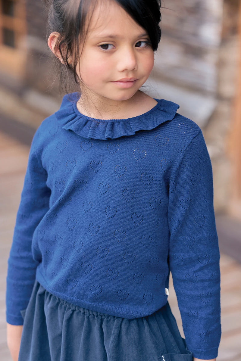 MILOU Hearts Sweater - BLEU BRUT BB17042