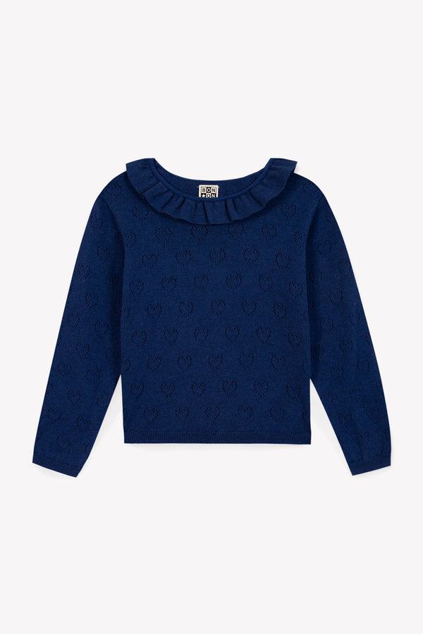 MILOU Hearts Sweater - BLEU BRUT BB17042