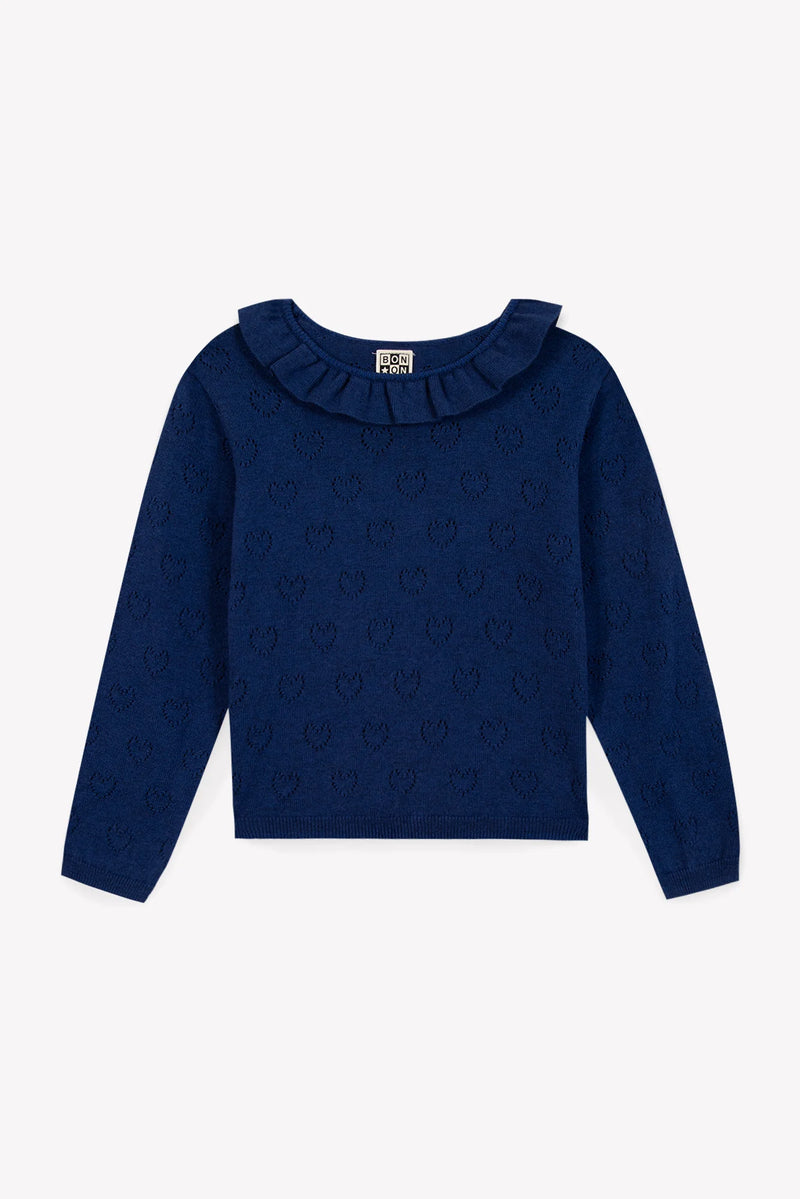 MILOU Hearts Sweater - BLEU BRUT BB17042