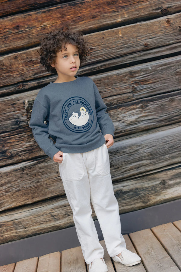 SMILE MOUNTAIN Sweatshirt - BLEU GIVRE