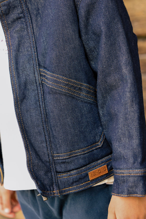 BLOUSON MAO - DENIM BRUT
