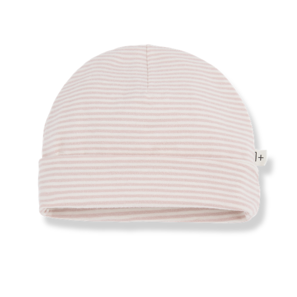 GIO STRIPED ORGANIC JERSEY beanie - nude (light pink)