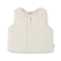 OLIVIA SOFT CAPSULE FLEECE padded vest - ecru