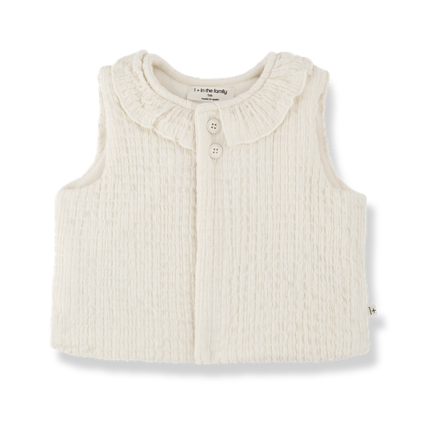 OLIVIA SOFT CAPSULE FLEECE padded vest - ecru