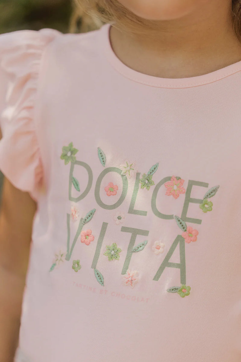 ECHAPPEE ROMANTIQUE TEESHIRTD - Rose ancien